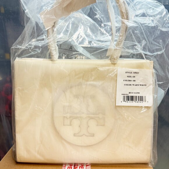 Tory Burch Small Ella Bio Tote – Warm White - Picture 7 of 9